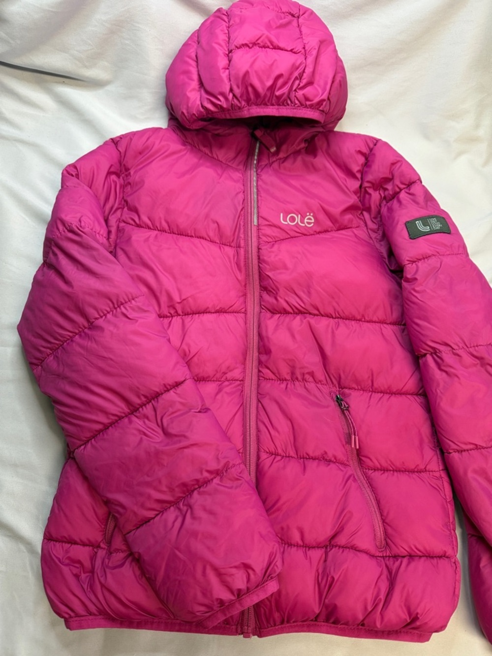 Lole NWOT Kids Packable Pink Hooded Puffer Jacket - Picture 2 of 11